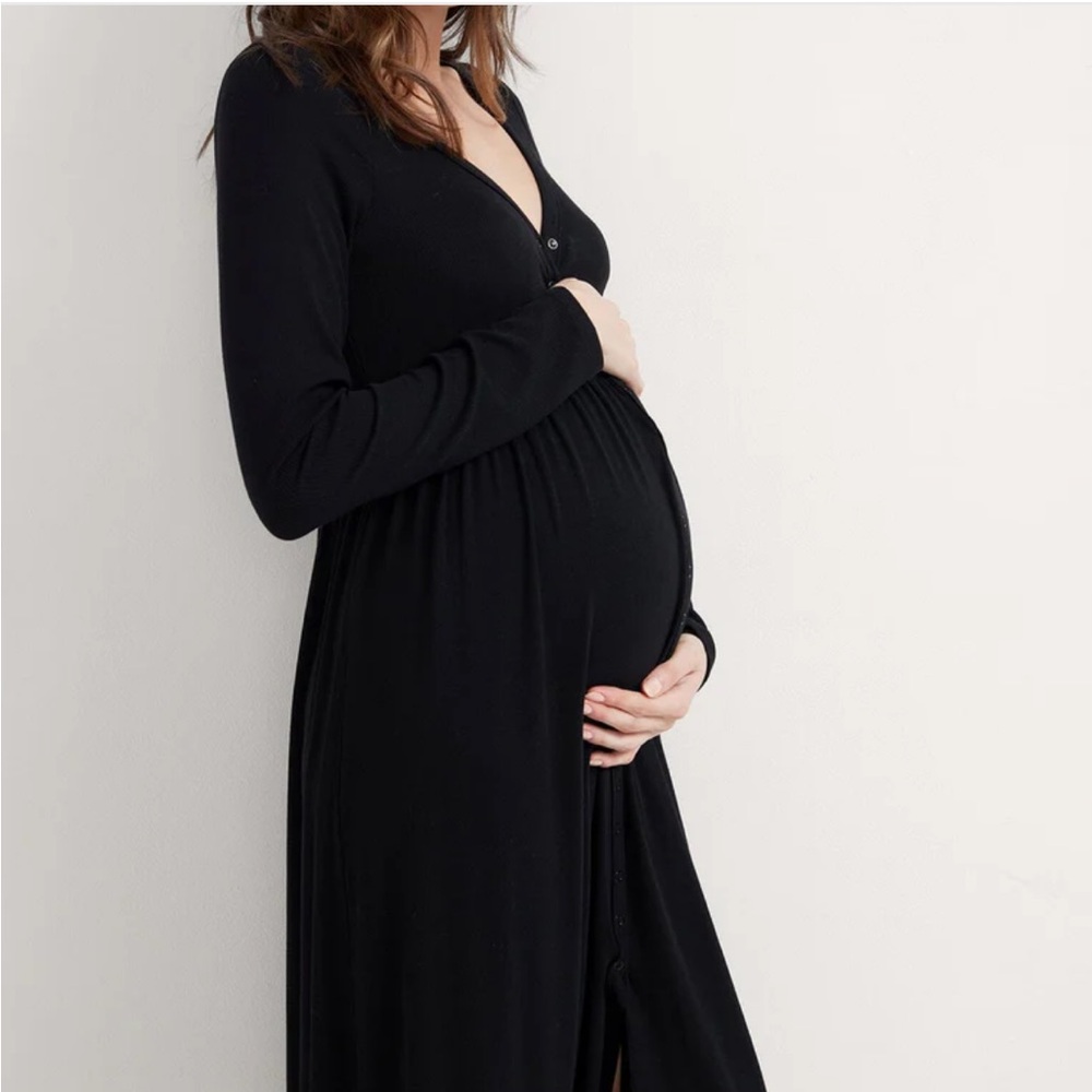 Black Hatch maternity dress (size 0): The Softest Rib Nursing Dress